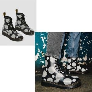 Dr. Martens 1460 Polka Dot Smooth Leather Lace Up Boots, EU 37, US 6
